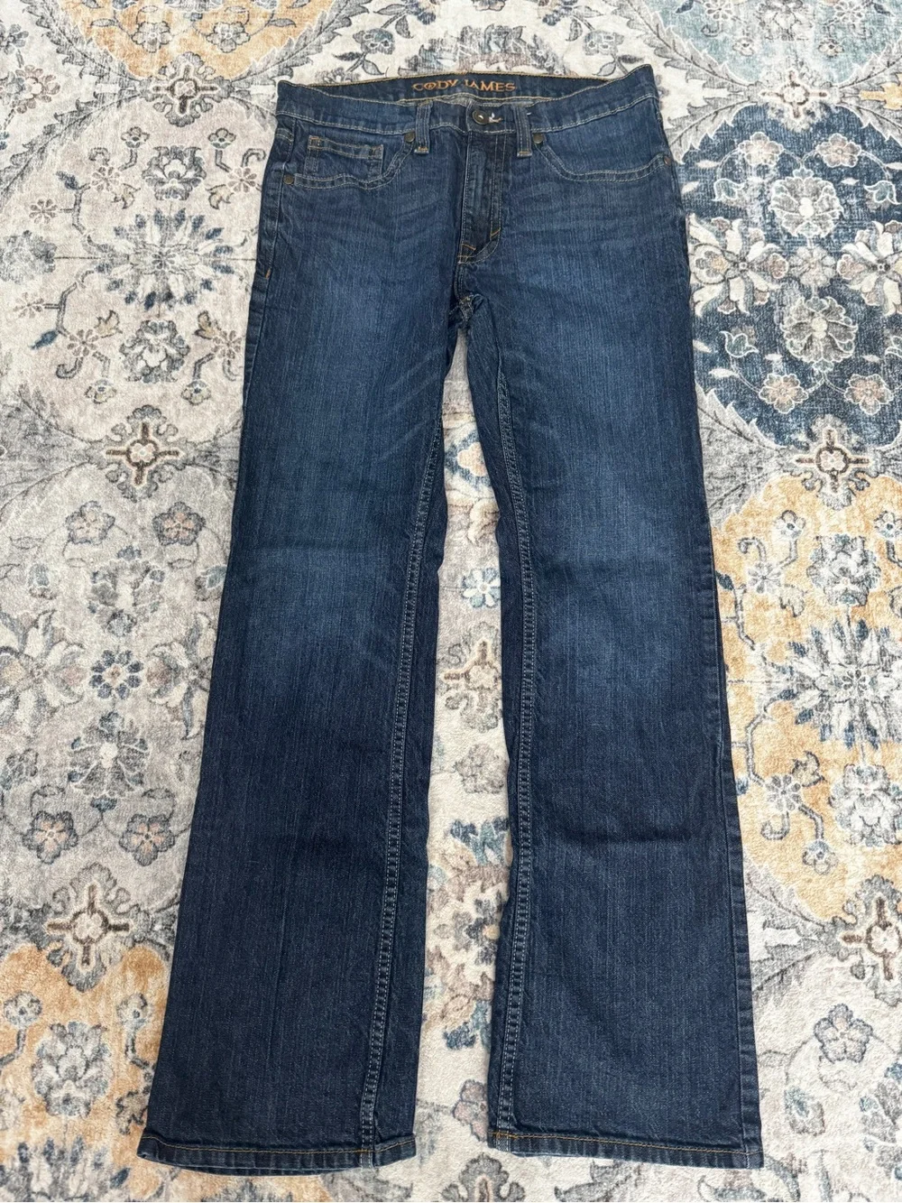 Men’s Cody James Dark Wash 33W x 34L Bootcut Blue Jeans style 138823